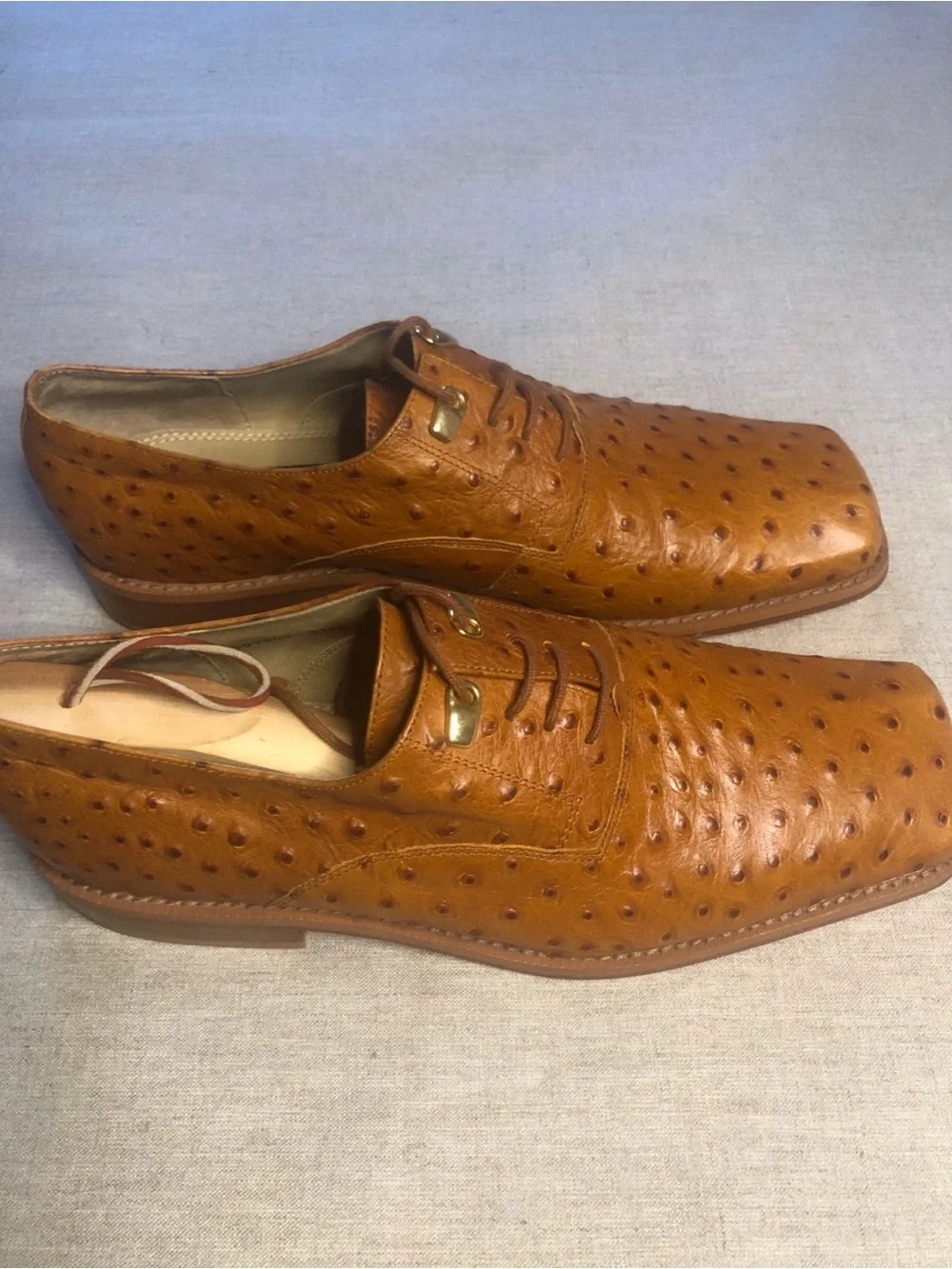 Men's Giorgio Brutini Tan Leather Dress Oxfords - Textured Pattern